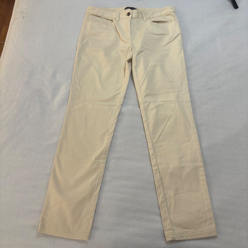 Brooks Brothers 346 Pants Women's 8 Janie Fit Cream Beige Straight Leg
